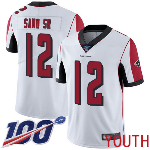 Atlanta Falcons Limited White Youth Mohamed Sanu Road Jersey NFL Football #12 100th Season Vapor Untouchable->atlanta falcons->NFL Jersey